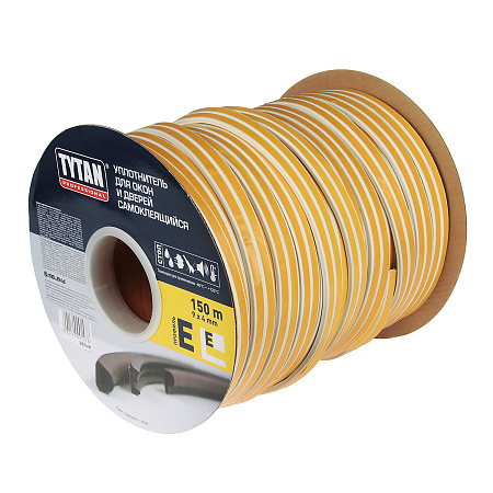 Уплотнитель для окон/дверей TYTAN E150 (75 п.м*2)  белый 91478 *75
