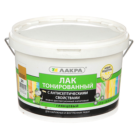 Лак акриловый для наружных и внутренних работ тонированный Дуб 2,5 кг Лакра * 1/144