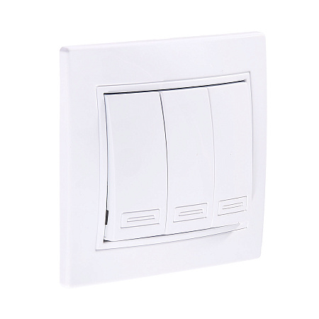 Выключатель "Intro Plano" СП 3кл. белый 10А-250В IP20 1-106-01 *10/200