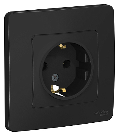 Розетка "BLANCA" СП 1-мест. антрацит з/к 16А 250В  BLNRS001016  *10/20