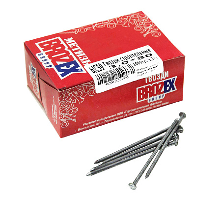 Гвозди строительные 3,0*80 1000гр BROZEX *5