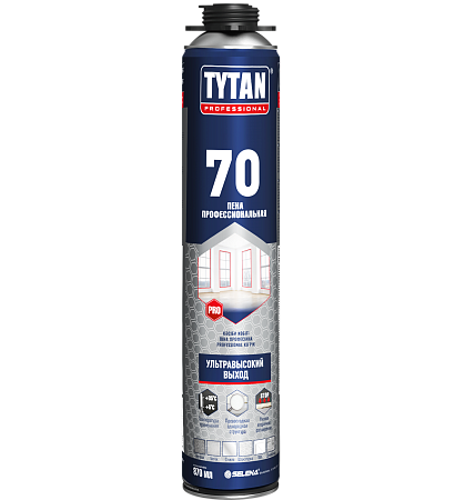 Пена монтажная профес. 1000мл/997гр летняя "TYTAN 70 "  62992/15577/18535  выход до 70 л *1/12/504