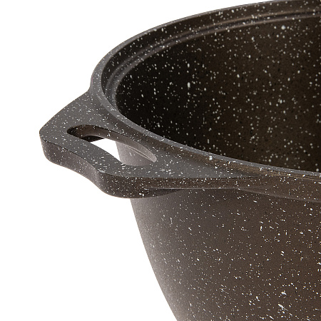 Кастрюля алюмин. антипригарная "Kukmara" "Мраморная" кофейный 3,0л Стекл.кр. кмк32а *1/3