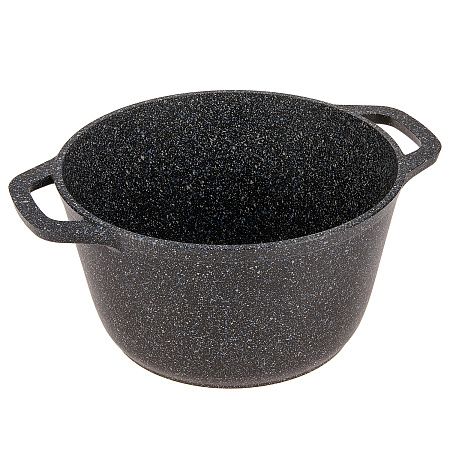 Кастрюля алюм. литая а/приг. Kukmara "Granit" black 3,5л Стекл.кр. кгч35а *1/3