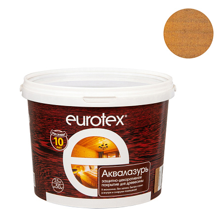 Защитно-декоративное покрытие для древесины акриловое калужница 2,5 кг Eurotex *1/4/168