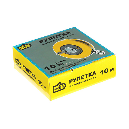 Рулетка 10м х13мм пластик. корпус фиберглассовая лента арт.3017210 888 *1/60