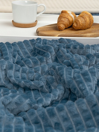 Плед 200*220см фланель кубики лёгкий синийYLS FNQL BL7 034/2022 NC Absolute *1