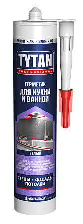 Герметик силиконакриловый д/кухни и ванны белый 280мл  "TYTAN"  26067/16159 немороз. *1/12