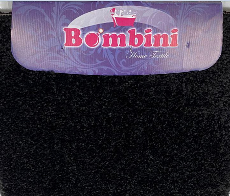 Коврик д/ванной Bombini  "Shaggy Soft" Комплект:(50см х 80см) + д/туалета Черный *1/20