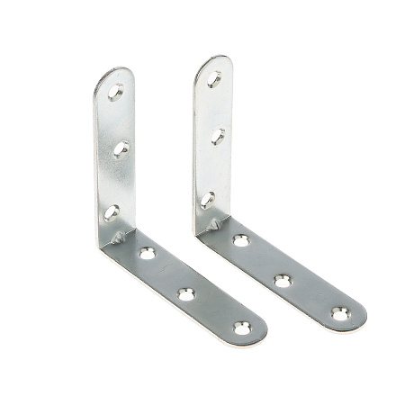 Уголок мебельный (кронштейн) 80*80 цинк(комплект 2 шт) ДомоСтрой *10