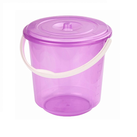 Ведро пластм.  7л с Крышкой, д/пищевых продуктов, прозрачное "Хозяюшка" М1204 *10