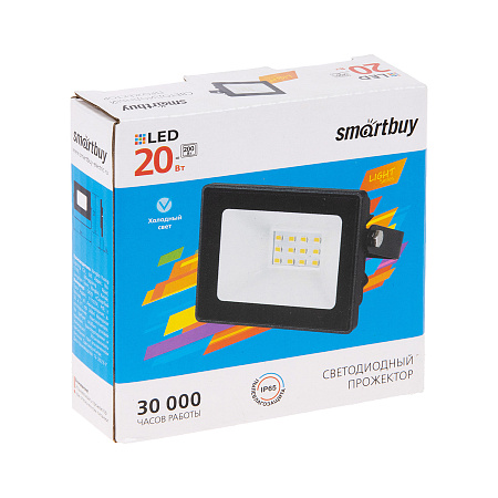 Прожектор светодиодный 20Вт 6,5К IP65 Smarbuy-20W-6500K-IP65 LIGHT  *1/50/90/100