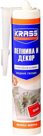 Жидкие гвозди для стиропора и панелей 300мл белый  KRASS   *6/24/1152