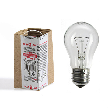 Лампа накаливания 95W Е27 груша 220-230V  *100