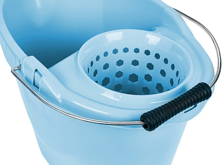 Ведро д/мытья пола пластм. со вставкой для Отжима 12л овальн.,Мет.р."Vogue" Небесный SV3827НБС *1/12