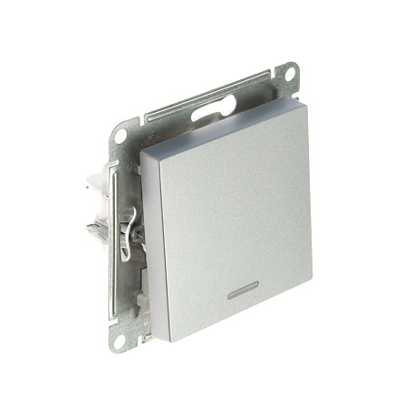 Механизм выключателя "ATLAS DESIGN" 1кл. алюминий с подсветкой 10АХ SchE ATN000313 *10