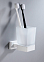 Стакан для зубных щеток настенный стекло белый  60х95х160 мм. Shevanik SG5612C *1/30