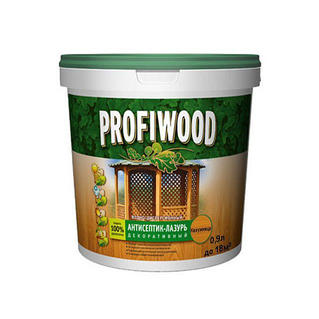 Антисептик-лазурь для дерева полиакриловый калужница 0,9 кг PROFIWOOD *1/6