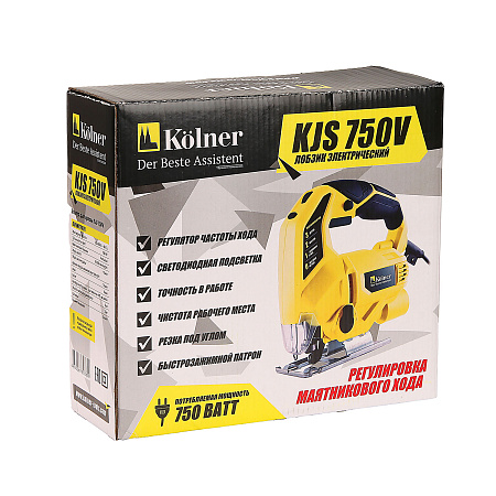 Лобзик электр. 750Вт 0-3000ход/м дер-70мм мет-8мм быстросъем. зажим маятн. ход KJS 750V Kolner*1/6