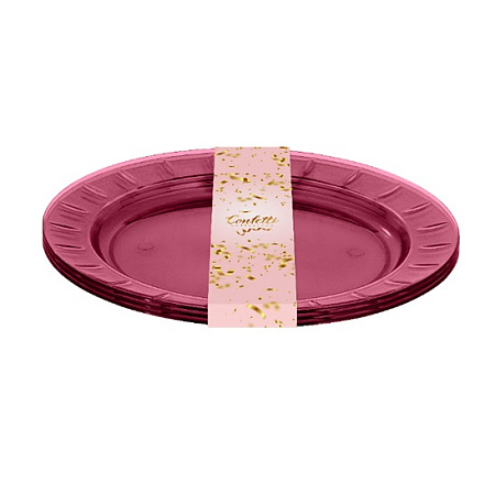 Тарелка пластм. мелкая d.200мм "Confetti " Кокт.вишня КОМ-Т 4шт. артSE300612595("Sugar Spice")*1/12