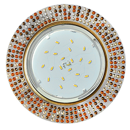 Светильник встраиваемый GX53 H4 5319 Ecola Glass Круг янтарь зерк/черн.бронза FQ53RMECB *10/30