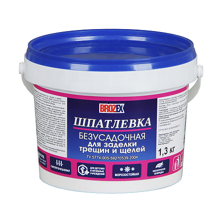 Шпатлевка акриловая для щелей и трещин безусадочная 1,3 кг  BROZEX  *12/432