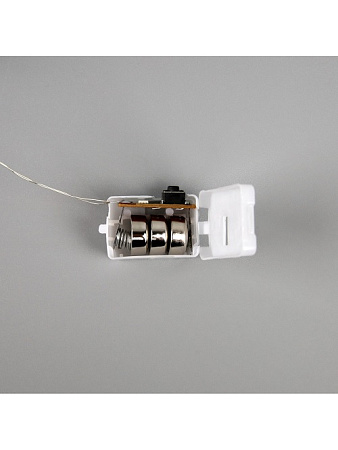 Гирлянда Нить 2 м 20LED тепл.бел.3 реж.серебр нить роса Звездочки IP20  AG13×3 (в компл)10471517*1