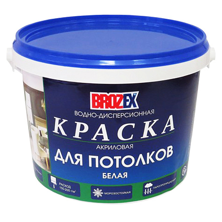 Краска акриловая для потолков 1,2 кг BROZEX  *12/432