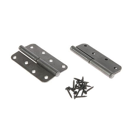 Петля накладная 110мм б/покрытия ПРАВАЯ (комплект 2 шт+саморезы) ДомоСтрой *10/50