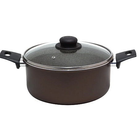 Кастрюля алюмин. антипригарная "Jarko" "MERLETTO" 4,5л d24см Стек.кр. JMr-224-11 *1/4