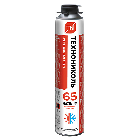 Пена монтажная профес. 1000мл/990гр всесезонная-10С Технониколь 65 Maximum до 65 л  *12/612