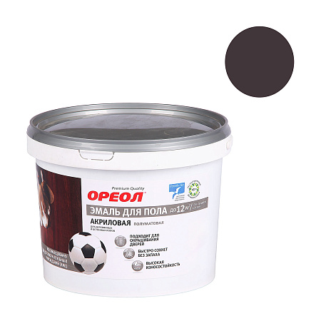 Эмаль акриловая для пола венге полуматовая 2.3 кг Ореол *1/4/216