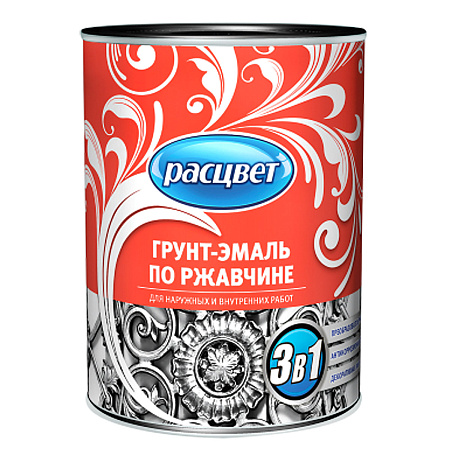 Грунт-эмаль по ржавчине серая 1,9 кг Расцвет *1/6/210