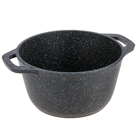 Кастрюля алюм. литая а/приг. Kukmara "Granit" black 2,5л Стекл.кр. кгч25а *1/3