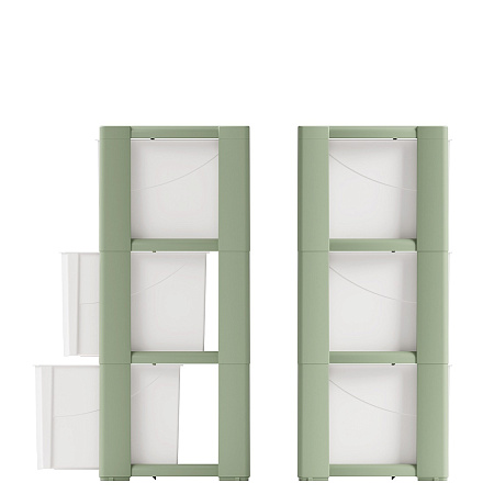 Комод пластм. "Колорит" 3 ящика выс.710мм, шир.300мм, гл.475мм Зелёный М9040"ЗПИ "Альтернатива" *1