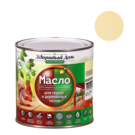 Масло для террас и деревянных полов Здоровый Дом Бесцветное 0,75 л *1/6/528