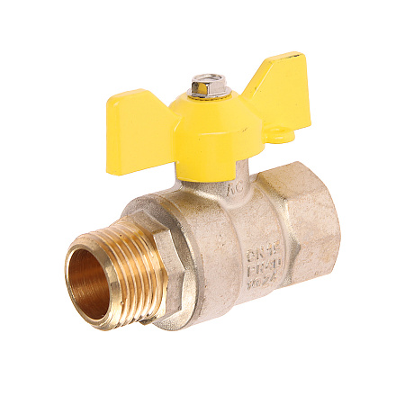 Кран шаровый 1/2" (Ø15) ГАЗОВЫЙ М/П бабочка GAZ LD Pride 47.15. (аналог ЖЗ72) *1/30