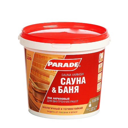 Лак акриловый для бань и саун 0,9 л PARADE L-30  *1/6/420