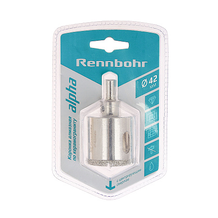 Коронка по керамограниту 42мм алмазная центрирующее сверло (676242) Rennbohr *1/5/60