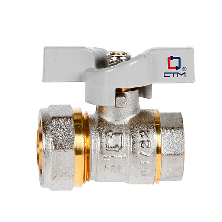 Кран шаровый 20х1/2"(Ø15) цанга/мама бабочка CTM (СТАНДАРТ) CWPF1220 *1/20