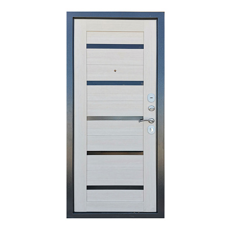 Дверь металлическая 7 см ДК-70 Царга Серебро/Лист.белая 860х2050 ПРАВАЯ ДВЕРНОЙ КОНТИНЕНТ *1