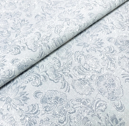 Клеёнка на тканевой основе "Shine" "Гобелен" Серо-Голубая шир.1,37м GW-21711 "Great Way" *20