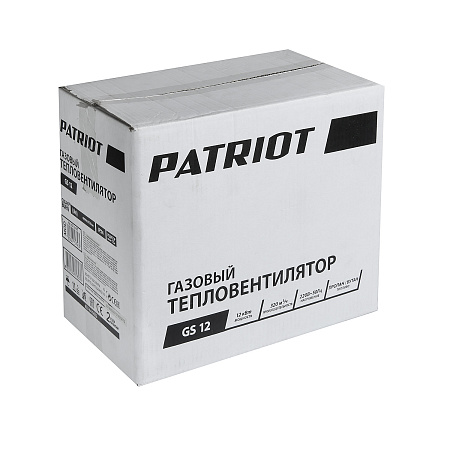 Пушка тепловая газовая 12кВт 320м3/ч S-360м2 пьезоподжиг GS12 PATRIOT  *1