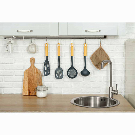 Ложка разливательная-половник "Fiesta" дл.330мм Желтый арт.434279906 ("Бытпласт") *1/12