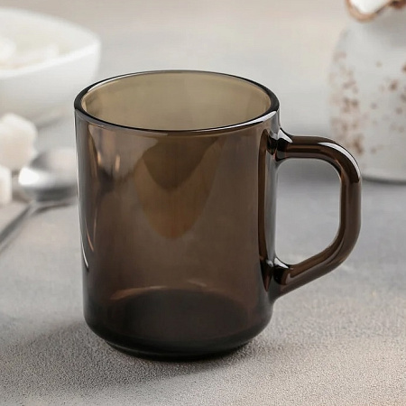 Кружка стекло 250мл "Marli Eclipse" Прозрачно-коричневый H9184 "Luminarc" *6