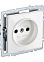 Механизм розетки "BRITE" 1-мест. белый без заземления 10А IEK BR-R10-10-K01  *10/100