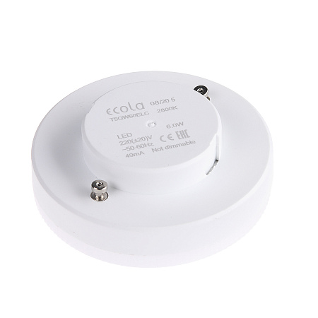 Лампа светодиодная 6W GX53 таблетка 2.8K теплый матовая Ecola 27x75 T5QW60ELC *10/100