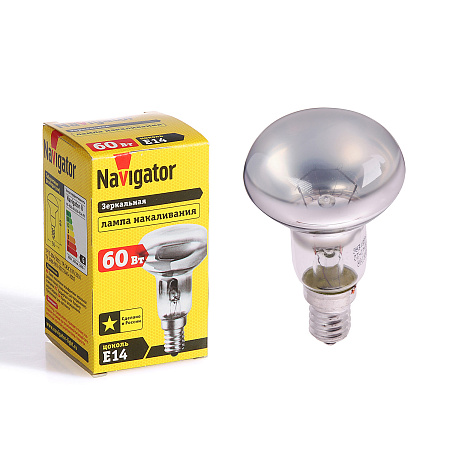 Лампа накаливания 60W Е14 рефлектор R50 Navigator 94320 *10/50/100