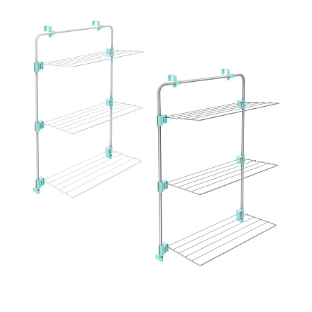 Сушилка для белья навесная на двери,на душ.огр. 3-х уровн.,дл.суш.пол.11м Сер.(Бел.)СБН1 "Ника" *1/5