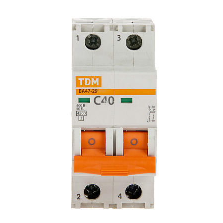 Авт.выкл. TDM ВА 47-29 40А/2П SQ0206-0097  *6/60